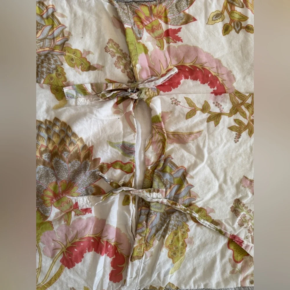 Pottery‎ Barn Rare Floral Patchwork Quilted Pillow Sham Set Cottagecore Cotton